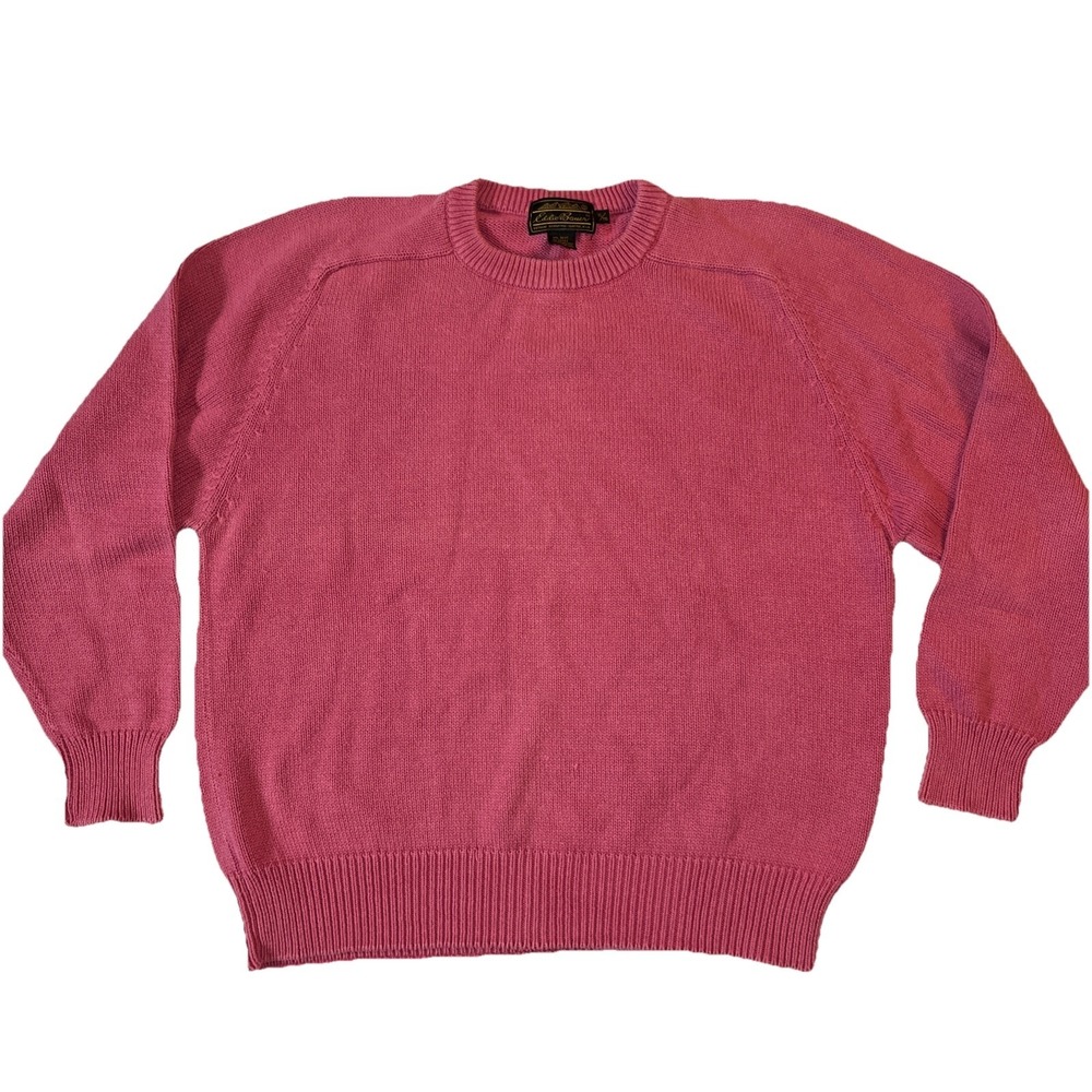 Eddie Bauer Men's XL‎ VTG Tag Chunky Knit Crewneck Sweatshirt Mauve